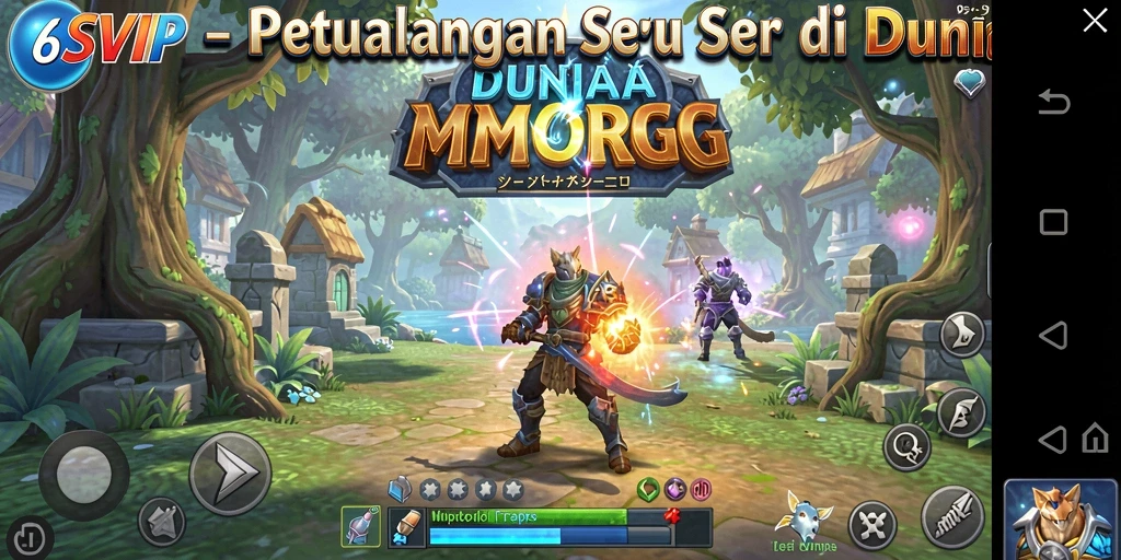Screenshot menunjukkan aksi seru dalam game MMORPG 6SVIP.