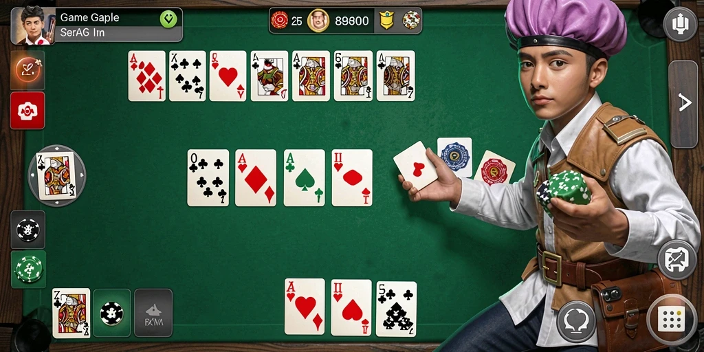 Tampilan gameplay Gaple yang menarik dan interaktif.