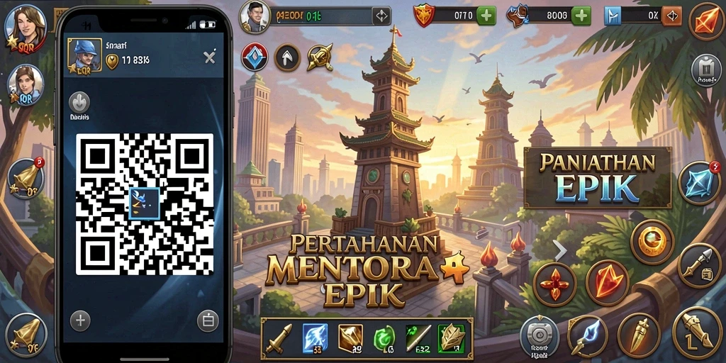 Screenshot gameplay Tower Defense di 8QR yang penuh aksi.