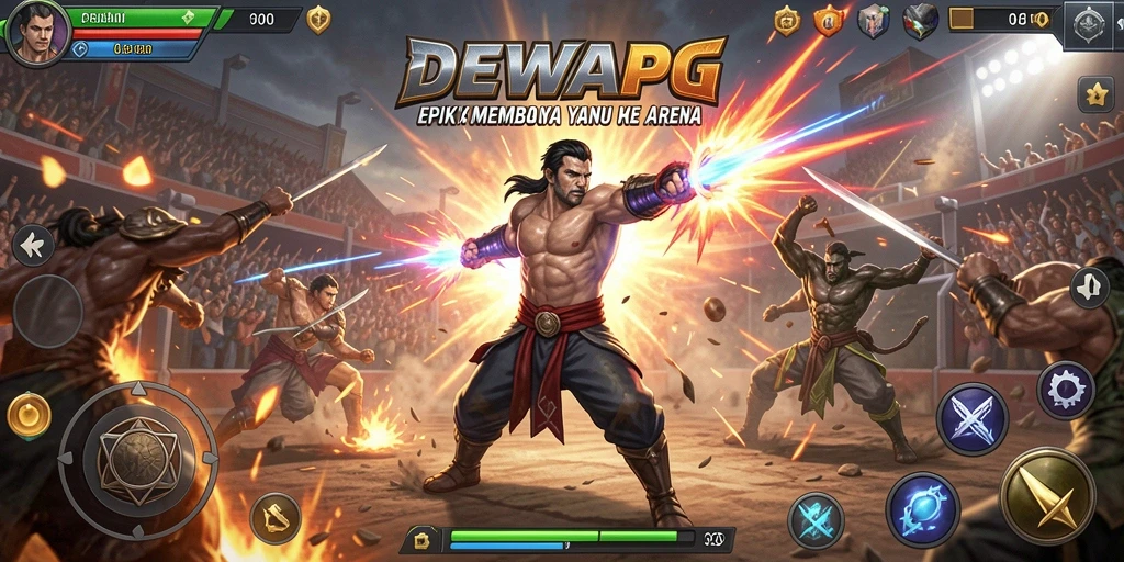 Tampilan gameplay DEWAPG dengan aksi bertarung intens.