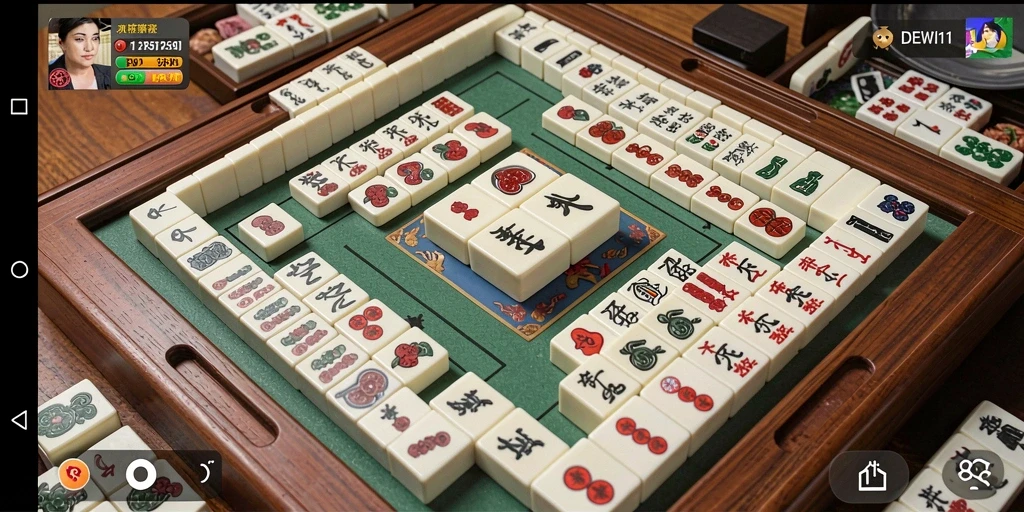 Tampilan gameplay DEWI11 dengan grafis Mahjong yang menawan.