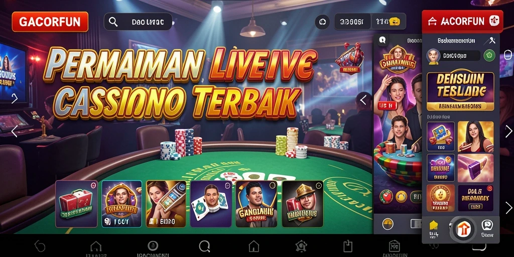 Tampilan GACORFUN dengan dealer profesional dan permainan yang menarik.