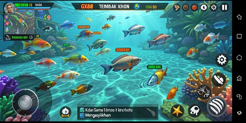 Tampilan gameplay seru Tembak Ikan di GX88.