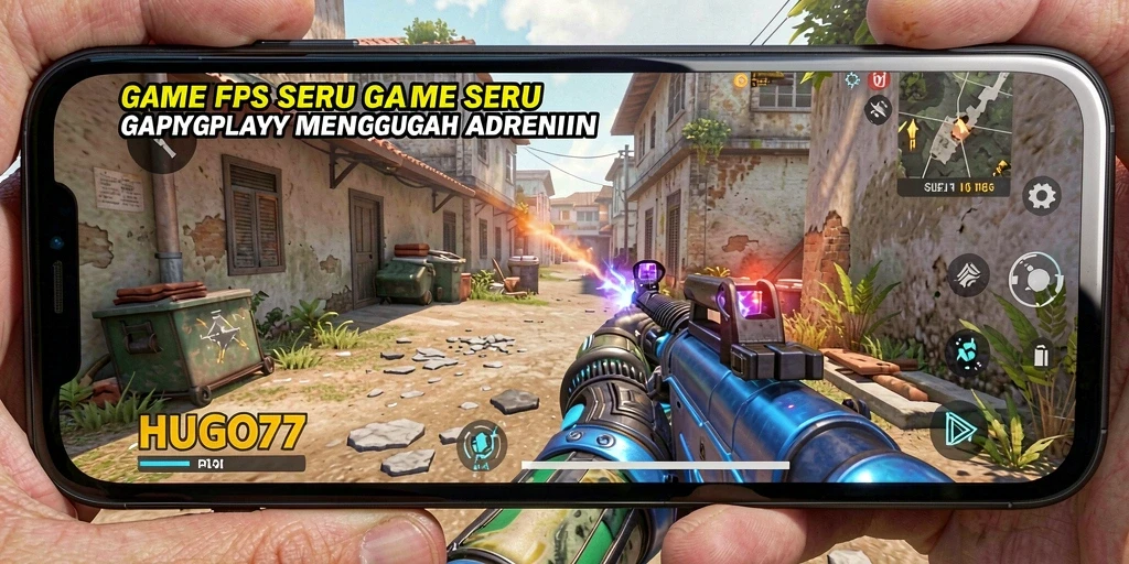 Tangkapan layar HUGO77 menampilkan aksi seru dalam pertempuran FPS.