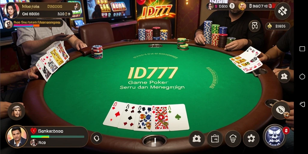 Tampilan menarik dari gameplay poker di ID777.