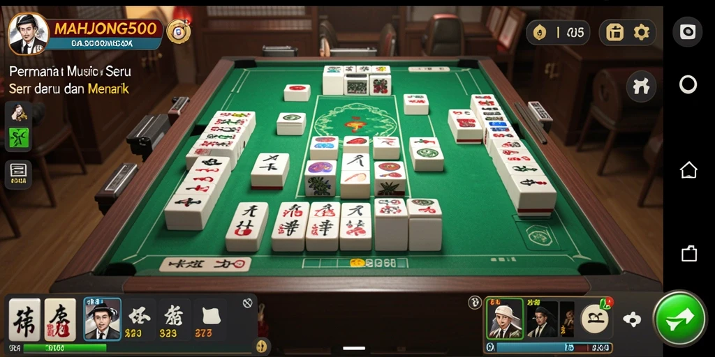 Screenshot gameplay MAHJONG500 yang penuh warna dan menarik.