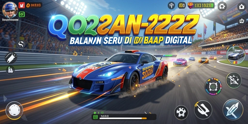 Tampilan gameplay QQ222 yang menegangkan dan mendebarkan saat balapan.