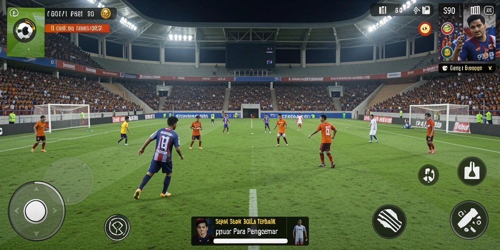 Gameplay S80 yang menegangkan dengan aksi sepak bola yang dinamis.