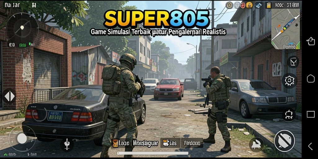 Tampilan gameplay menarik dari SUPER805 dengan elemen simulasi yang mendalam.