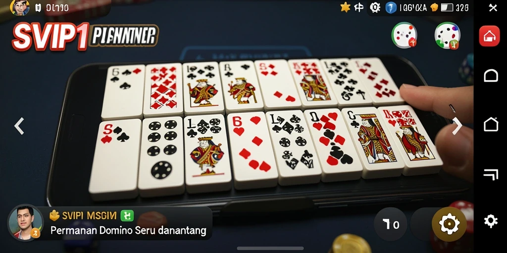 Screenshot gameplay SVIP1 menampilkan aksi seru permainan Domino.