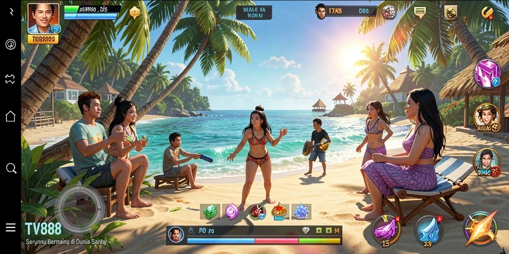 Tampilan gameplay TV888 yang santai dan menghibur.
